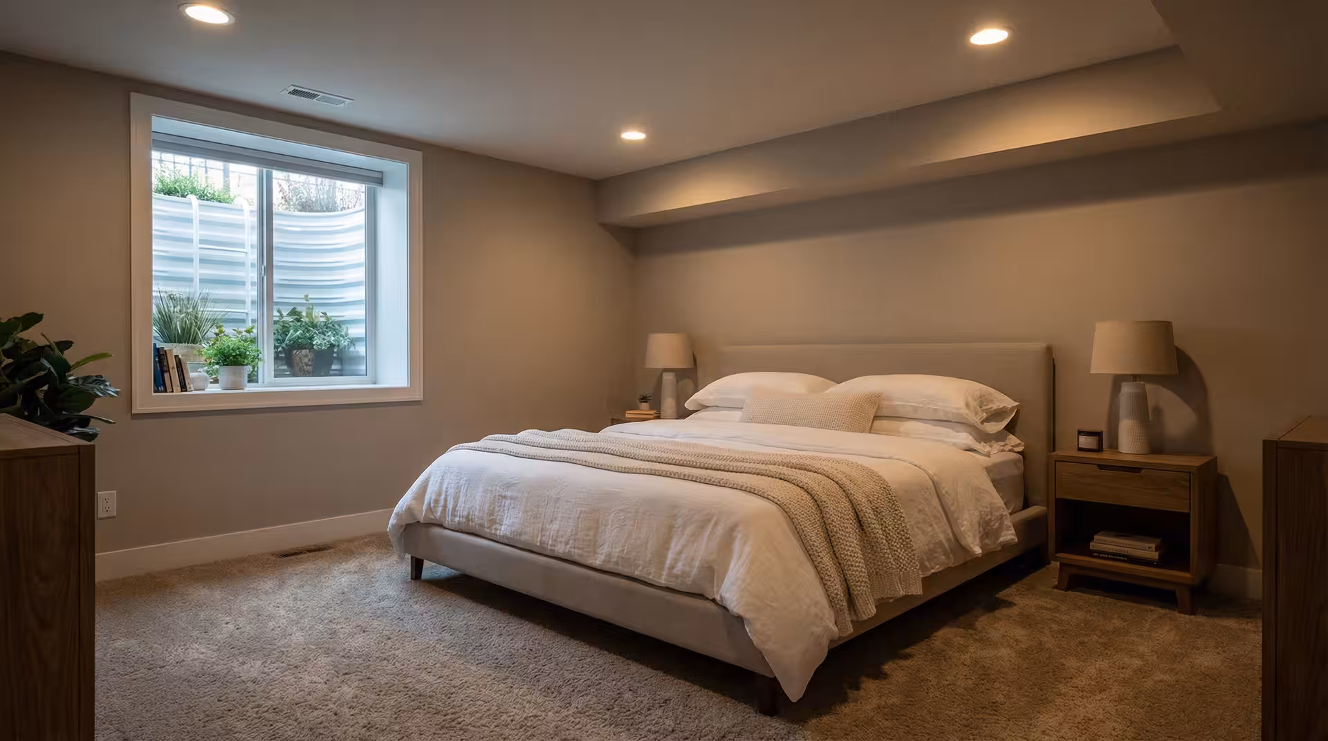 Basement Bedrooms in a finished Utah basement