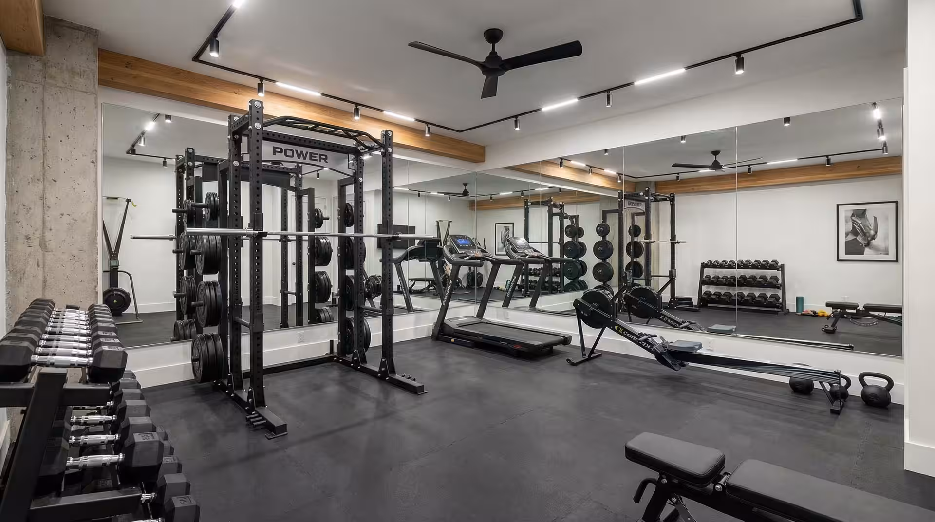 Basement Home Gyms in a finished Utah basement