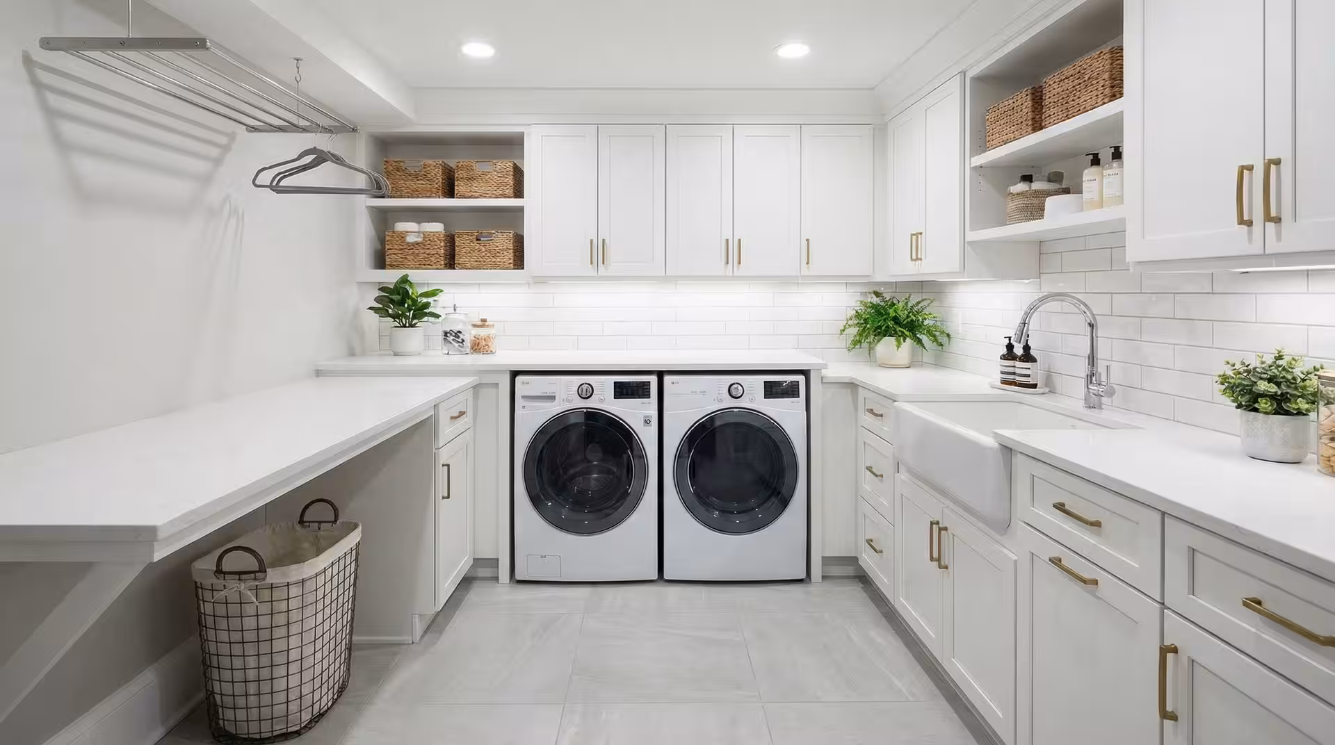 Basement Laundry Rooms in a finished Utah basement